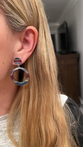 Rainbow Stunner Circle Hoops