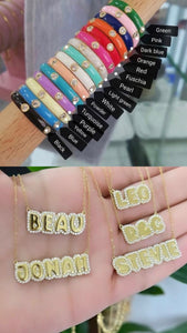 Bubble Nameplate on Cuban Link or Paperclip Chain