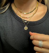 Load image into Gallery viewer, Gold eye necklace with CZ stone