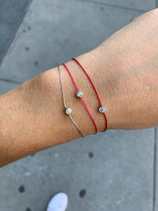 String bracelets with bezel stone