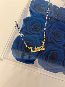 Nameplate with Rainbow Bead Chain