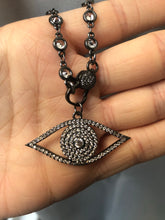 Load image into Gallery viewer, CZ Evil Eye Charm Pendant Clasp Necklace