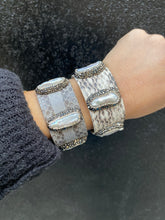 Load image into Gallery viewer, Adjustable Snakeskin Bangles with Stones