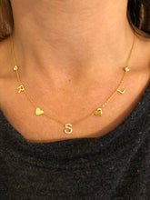 Load image into Gallery viewer, Quadruple Initial Necklace with Bezel Stones