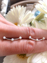 Load image into Gallery viewer, Silver and Pearl Ear Climbers