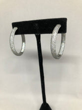 Load image into Gallery viewer, Sterling Silver and CZ Double Sided Hoops