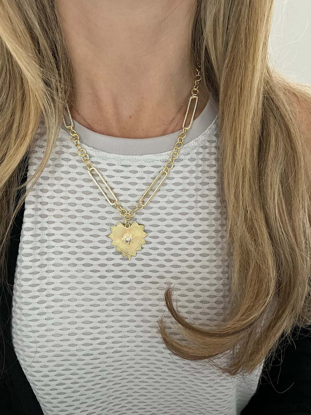 Gold Statement Heart Necklace