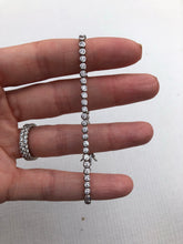 Load image into Gallery viewer, Sterling silver and CZ round tennis bracelet