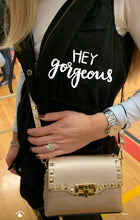 Load image into Gallery viewer, Gold Studded Black Crossbody Bag
