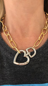 Chunky Heart Carabiner Lock Necklace