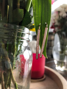 Rose Gold and CZ Threader Earrings