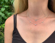 Load image into Gallery viewer, Double initial necklace with bezel