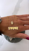 Load image into Gallery viewer, Bubble Nameplate on Cuban Link or Paperclip Chain