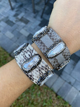 Load image into Gallery viewer, Adjustable Snakeskin Bangles with Stones
