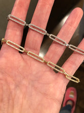 Load image into Gallery viewer, Gorgeous sterling and pave chain link bracelet