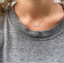 Load image into Gallery viewer, Initials Necklace with Stone