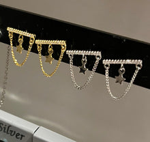 Load image into Gallery viewer, Star Chain Post Earrings