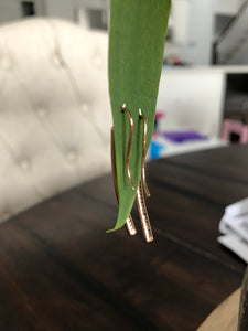 Rose Gold and CZ Threader Earrings