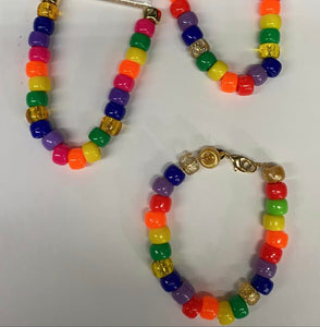 Rainbow Pony Bead Bracelet