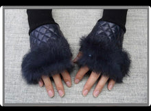 Load image into Gallery viewer, Gorgeous Leather and Fur Fingerless Gloves