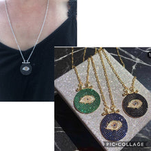 Load image into Gallery viewer, Evil Eye Stone Disc Necklace