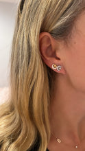 Load image into Gallery viewer, Star and Pave Moon Earrings