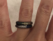 Load image into Gallery viewer, Sterling Silver and Colored CZ Rainbow Pave Band