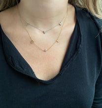 Load image into Gallery viewer, Double initial necklace with bezel