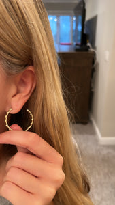 Sterling Bezeled Hoop