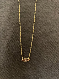 Gold eye necklace with CZ stone