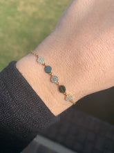 Load image into Gallery viewer, Gold Bracelet with Pave and Gold Discs