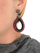 Load image into Gallery viewer, Crystal Teardrop Hoop Earrings