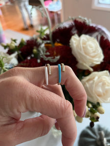 Enamel and CZ Curl Ring