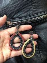 Load image into Gallery viewer, Crystal Teardrop Hoop Earrings
