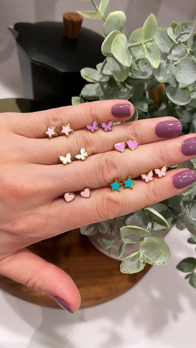 Enamel Post Earrings look