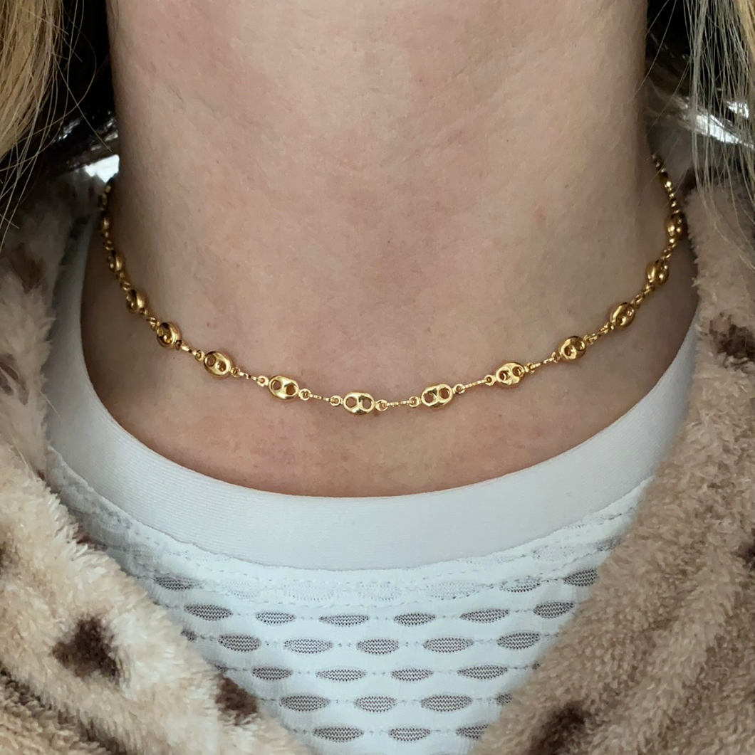 Gold Filled Puffer Link Necklaces