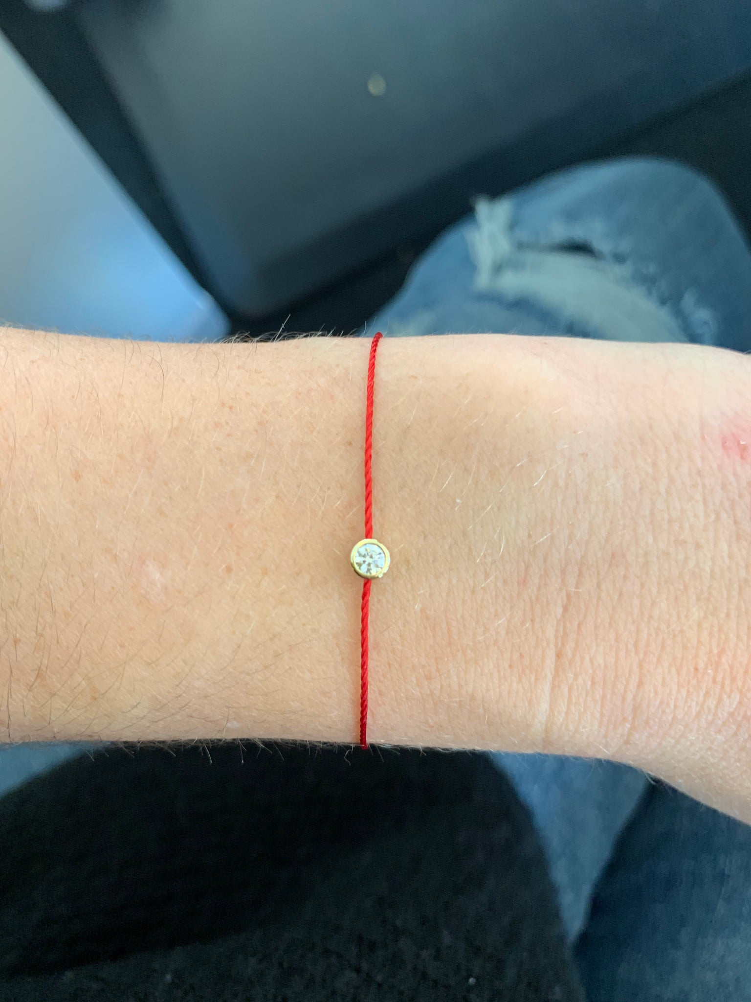Red String Bezel Bracelet