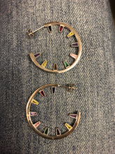 Load image into Gallery viewer, Gorgeous CZ and Colored Stone Hoops