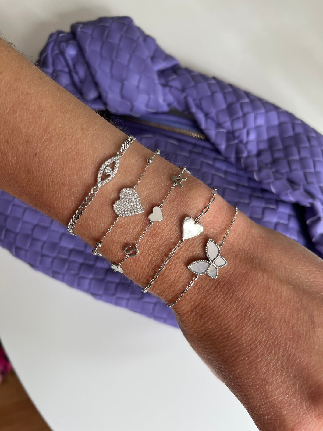 Pave Heart on Bead Chain