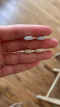 Load image into Gallery viewer, Double Sided Pearl and Stone Huggies