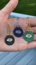 Load image into Gallery viewer, Evil Eye Stone Disc Necklace