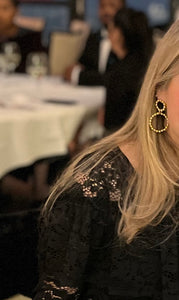 Gold Filled Beaded Double Circle Earrings