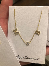 Load image into Gallery viewer, Double initial necklace with bezel