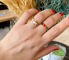 Load image into Gallery viewer, Enamel Double Initial Heart Ring