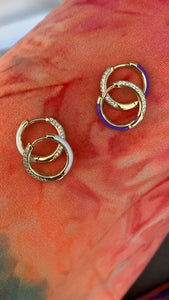 Gorgeous pave and enamel hoops