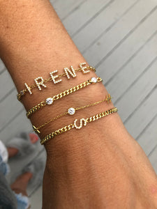 CZ Initial(s) on Cuban Link Chain