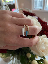 Load image into Gallery viewer, Enamel and CZ Curl Ring