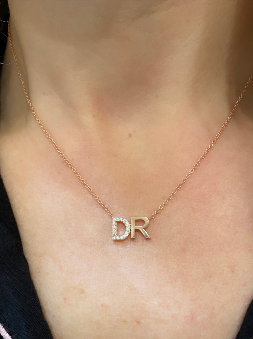 Diamond Accent Initial Necklace