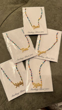 Load image into Gallery viewer, Nameplate with Rainbow Bead Chain
