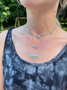 Single Bubble Initial on Cuban Link or Paperclip Chain